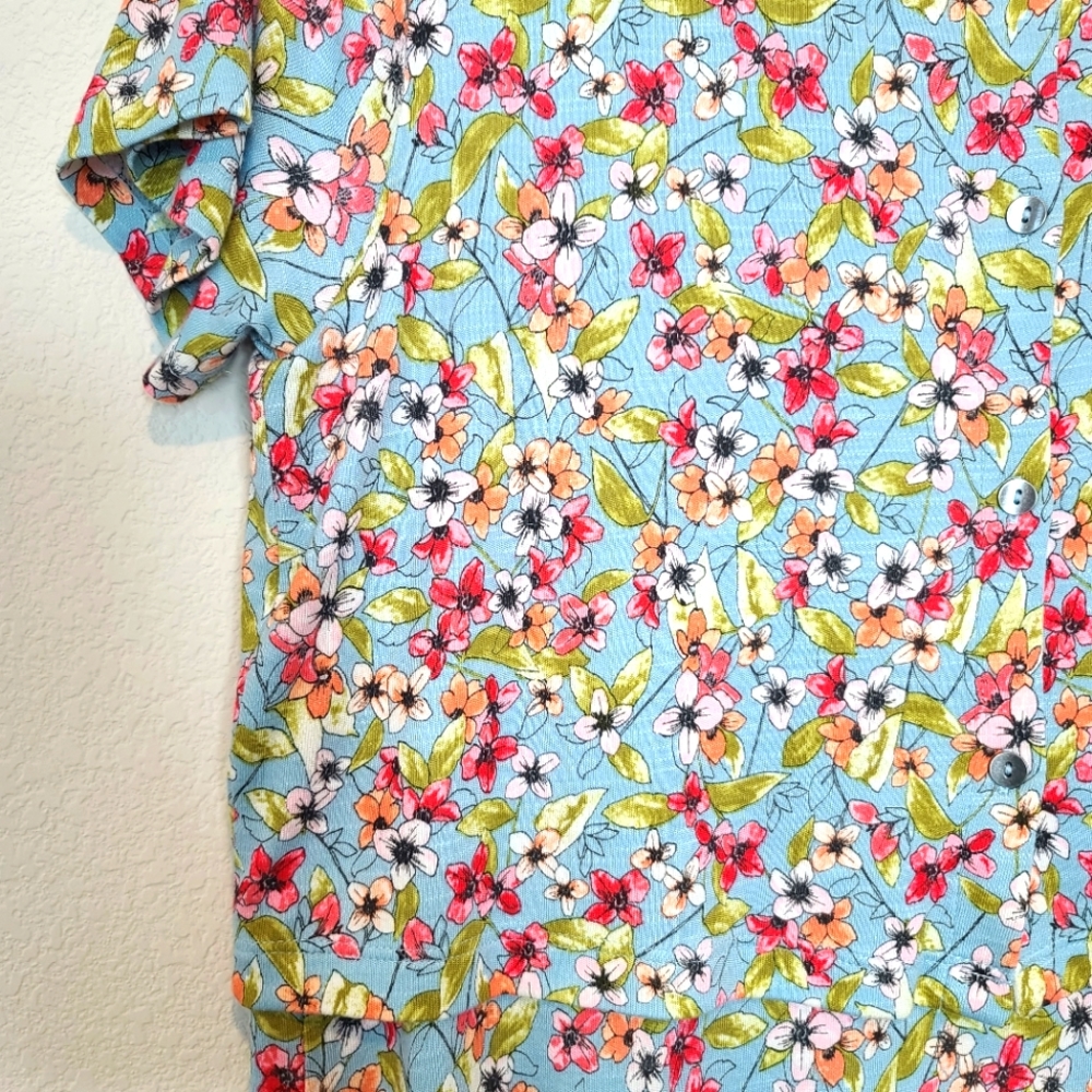 J.JILL Floral Blutint Spring Jersey Layered Dress - Picture 11 of 11